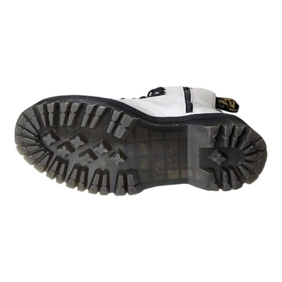 DR. MARTENS Jadon White Smooth Leather Combat Boot Size M9/W10 - Picture 9 of 13